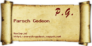 Parsch Gedeon névjegykártya
